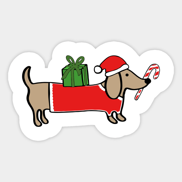 Christmas dachshund Sticker by bigmomentsdesign